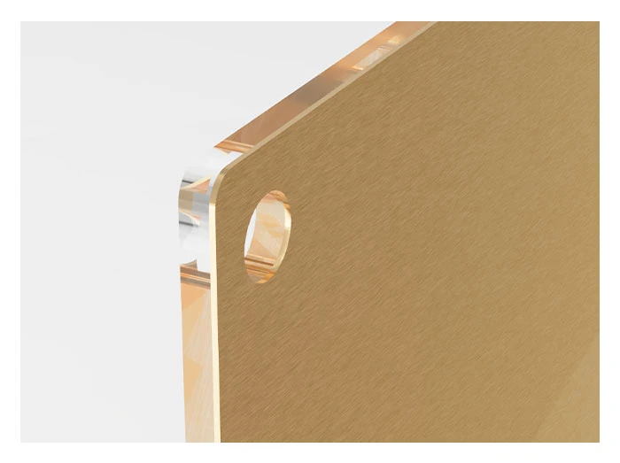 Targa Ottone spessore mm 1 + Plexiglass mm5