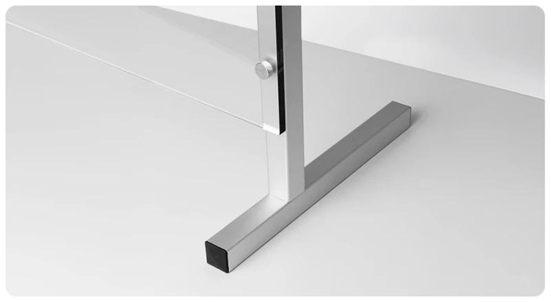 Piedi di supporto in alluminio satinato per le barriere in plexiglass