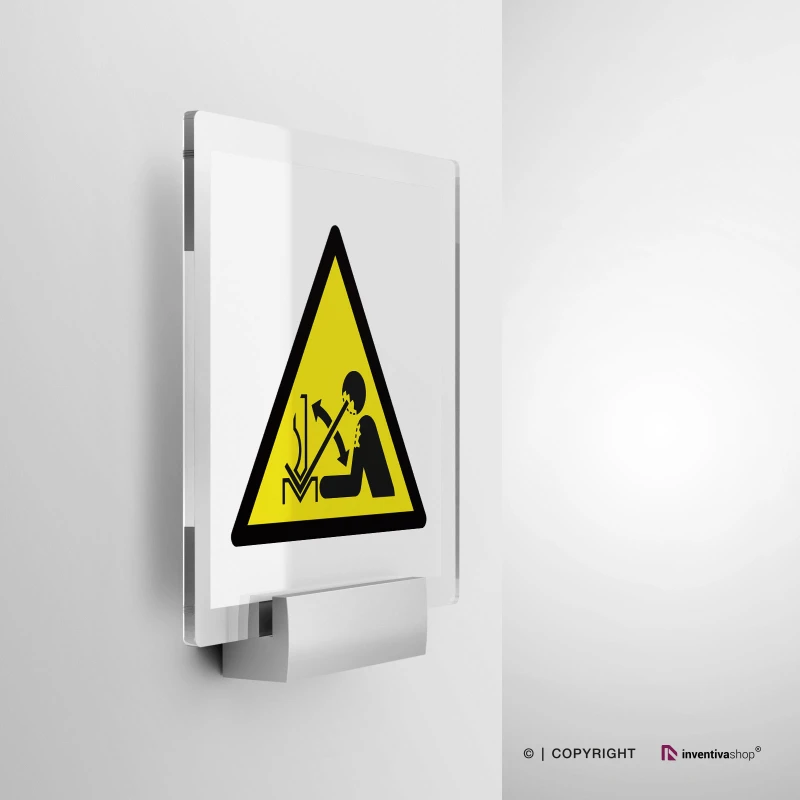 Cartello pericolo spostamento rapido del materiale W032