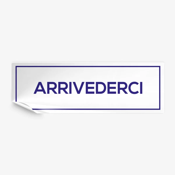 Adesivo arrivederci