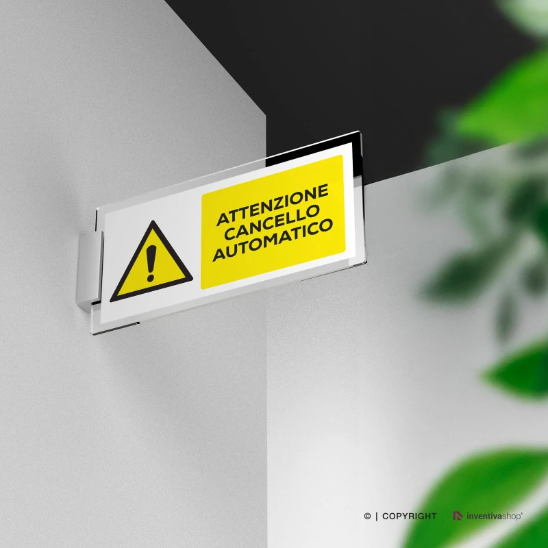 Cartello attenzione cancello automatico mod. 2:1