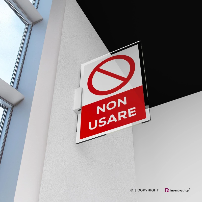 Cartello non usare con testo, verticale