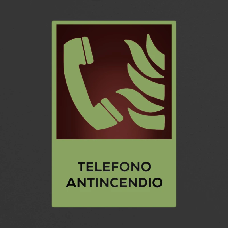 Cartello telefono antincendio con testo, verticale