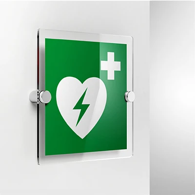Cartello con pittogramma defibrillatore E010