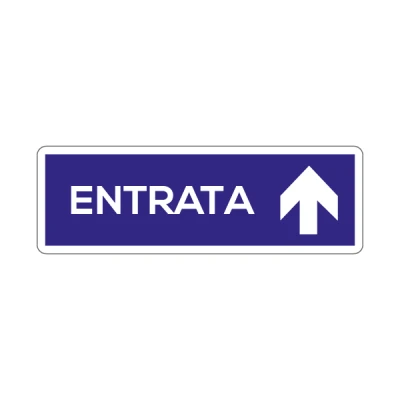 Entrata blu e freccia su