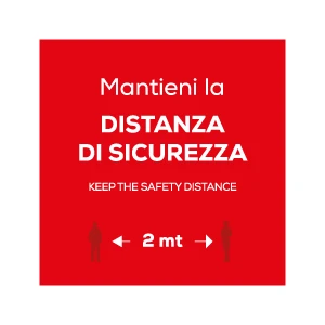 Mantieni la distanza 2 mt - rosso