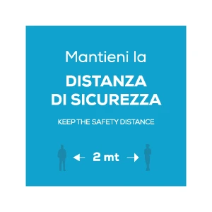 Mantieni la distanza 2 mt - celeste