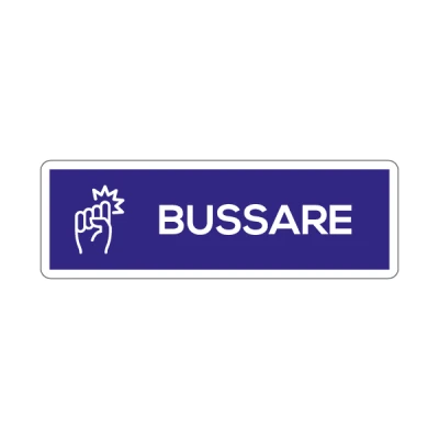 Bussare con pittogramma blu