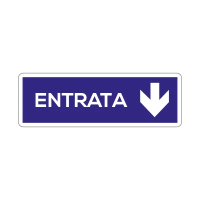 Entrata blu e freccia giù