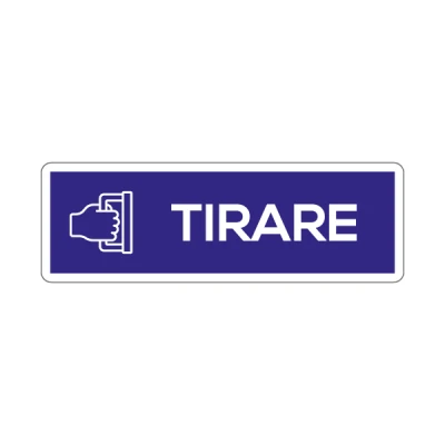 Tirare con pittogramma blu