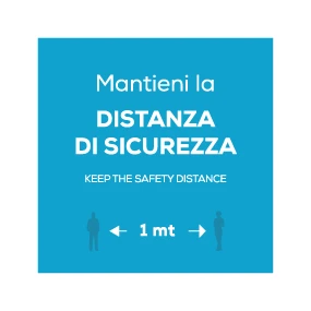 Mantieni la distanza 1 mt - celeste