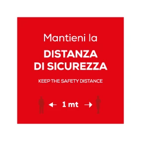 Mantieni la distanza 1 mt - rosso
