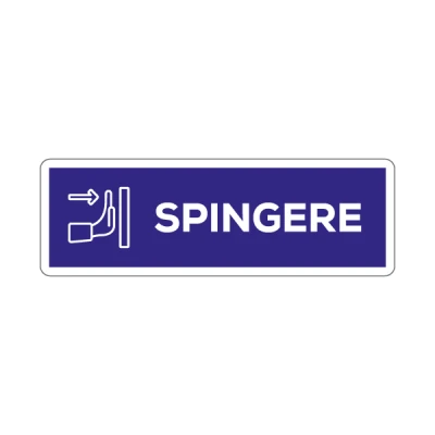 Spingere con pittogramma blu